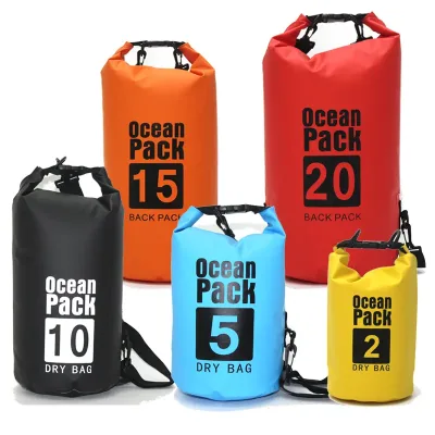Outdoor Wholesale Ocean Pack 2L 3L 5L 10L 15L 20L 30L Floating Bag PVC Tarpaulin Waterproof Dry Bag Waterproof Backpack