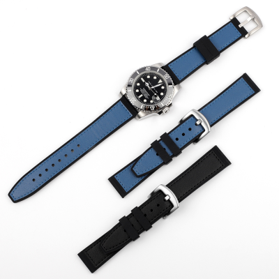 Real Leather with Silicone  Back Black Blue Color