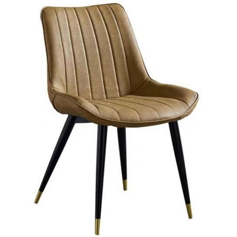 Metal pu leather dining chair