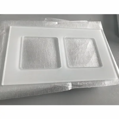 Customized with Two Gang Holes Switch Toughened Panel Glass