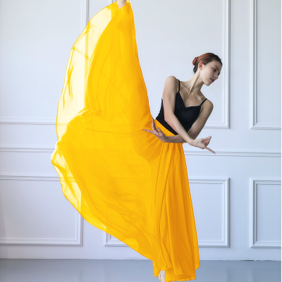 Women Lyrical Dance Skirt Long Full Skirt for Ballroom Belly Dance Performance Costume Dress