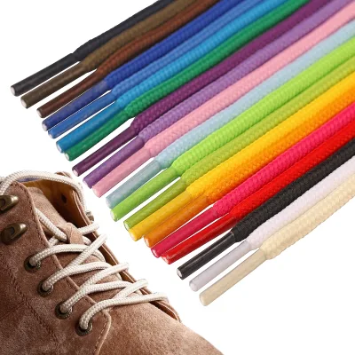 JY Brand Martin Boots Sport Style Hiking Shoes Lace Solid Durable Round Polyester Rope Flat Outdoor String with Plastic Tip