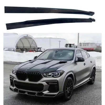LD Style Dry Carbon Fiber Side Skirt for F95 X5M F96 X6M Side Extension Skirt