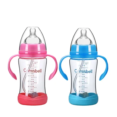 Wholesale Wide-mouth Baby Bottles with Handles - Anti-bloating and Anti-drop Glass Bottles