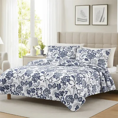 Boho Style Quilted Thin Print Comforter Ultrasonic Comforter Set Bedding Sheet