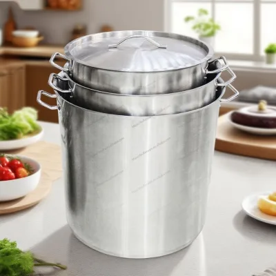Creative Stainless Steel Cooking Stock Pot with Lid Metal Cookware Set for Soup Heating