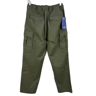 Wholesale Loose Casual Cargo Pants for Custom Men's Uniforms Mid Waist Breathable Polyester/Cotton Functional Green Style