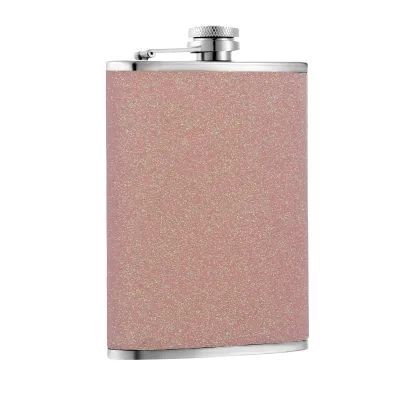 Wine Pot Made of 304 Stainless Steel, Suitable for Outdoor and Portable Use in Russia. High End Flat Metal Mini Leather