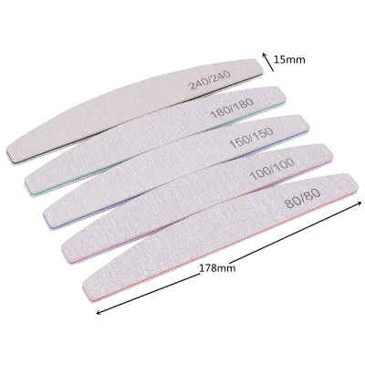 Nail File Buffer Double Side Nail Files Buffer 80/100/150/180/240 Grit Limas Trimmer Lime Nail Art Ongle Manicure Tool