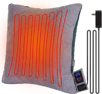 Heated Throw Pillow Heating Lumbar Support Pillow for Back Pain Menstrual Cramp Electric Heated Pillow for Abdomen Shoulders