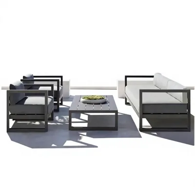 Nordic Industrial European Outdoor Aluminum Alloy Sofa Set Waterproof for Hotel Courtyard Garden Villa Furniture