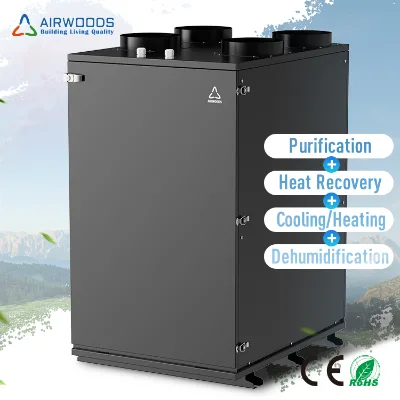 Living Room Use DC Inverter HPERV 350 Rated Airflow Mechanical Unit Ventilation System