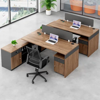 Modern Custom Modular Office Table Chair Set Wooden Style Staff Study Computer Desk for Home Apartment Hotel School Hospital Use