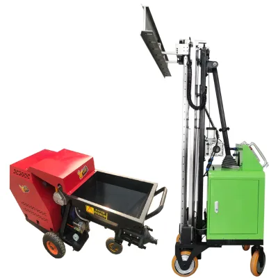 Factory Price Small Mobile Intelligent White Sand Lime Stone Powder Wall Cement Plastering Machine with CE