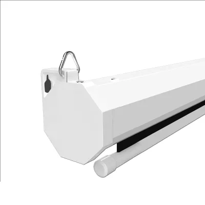 60 Inch 16:9 Wall Mounted Gray Fiber Glass Electric Motorized Pull Down HD Projector Screen for Home Theater