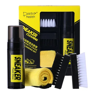 English-Version Sneaker Cleaning Kit White Shoe Foam Four-Piece Set with Care Decontamination Export-Grade Shoe Cleaner