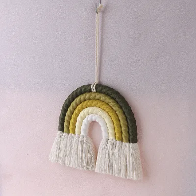 Handmade Wall Hanging Macrame Rainbow Home Decoration Rainbowfactory Directly Sales Handmade Wall Hanging Macrame Rainbow Home