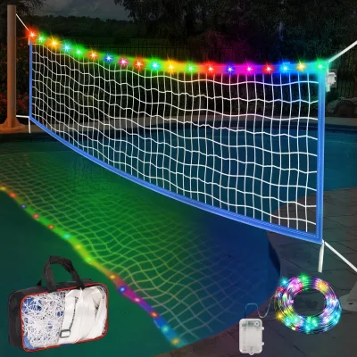 15 X 3FT Portable Pool Volleyball Net with Light Storage Bag Replacement Training Equipment for Inground Pools