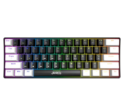 KL69+ 61-Key Wired Mechanical Keyboard with Rainbow Backlit USB Type-C Interface Multifunctional for Tablets & Desktops