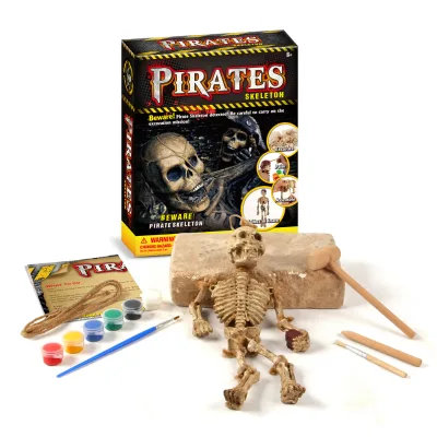 Funny Multi-functional Toy Kit Learn and Play Pirates Skeleton Dig Kit Diy Art Paint Pirate Toy Set