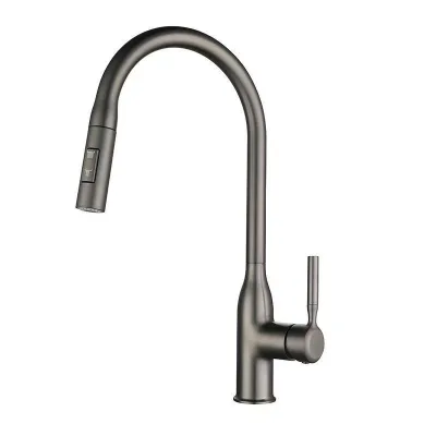 Modern Black Stainless Steel Kitchen Faucet Brass Pull Out Sprayer with Mixer Tap Water Sink Faucets