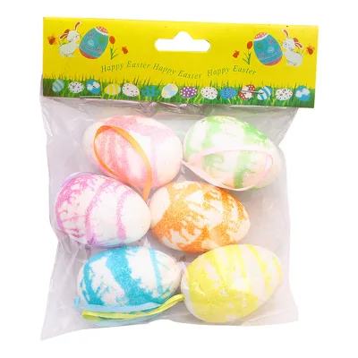 4*6cm Easter Egg DIY Painted Foam Particle Simulation Eggs 6pcs Holiday Hangings