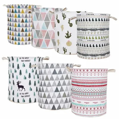 New Super Large Laundry Basket Round Dirty Clothes Toys Folding Bucket Anti-dust Big Storage Barrel Hamper