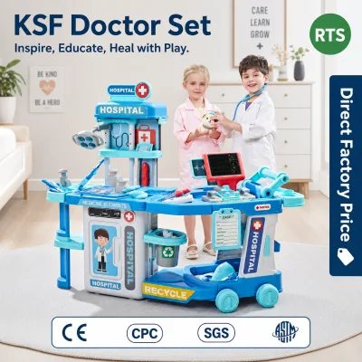Ready to Ship Pretend Play Doctor Set for Kids Wholesale Educational Medical Toys With Portable Simulation Cart