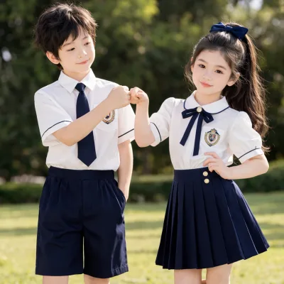 Summer Graduation Photo Class Boys Cotton Uniform English Style Primary School Chorus Performance Suit