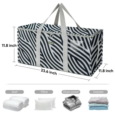 New Black and White Strip Fashion Travel Bag Portable Sports Fitness Bag Large Capacity Funny zebra Pattern Luggage Bag