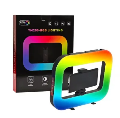 New Handheld YM200 RGB Full Color Rechargeable Video Light, Portable Mobile Phone Live Broadcast, Photography  Fill Light