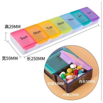 7 Day Travel Pill Box Holder Weekly Medicine Storage Organizer Drug Tablet Dispenser Independent Lattice Case