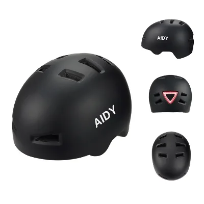 Stunt Scooter Bike Helmets With Led Warning Light for High Visibility for Urban Cycling Electric Scooter Bicycle Helmet Adult