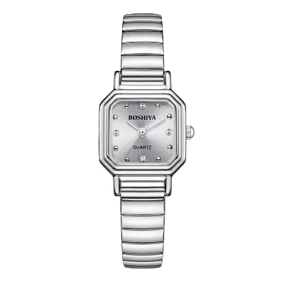 Elegant Womens Quartz Wrist Watch with Flexible Elastic Strap Refined Slim Case and Clear Dial for Daily Casual Wear