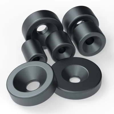 Permanent Magnetic Materials N42 Neodymium Disc Magnets Counterbore Plated Dacromet Super Strong Anti-Corrosion High Flux 800hr