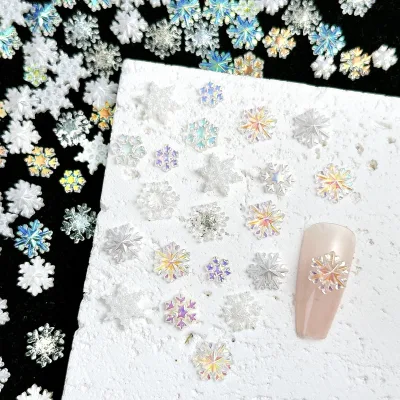 Mixed DIY Snowflake Nail  Charms Vintage Aurora Icy  Different Style Snowflake  Nail Parts Decorations Manicure Accessories