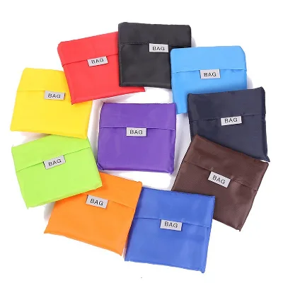 Wholesale Eco Friendly Polyester Supermarket Tote Bag Reusable Foldable Shopping Bag Portable Folding Pouch for Shopping Travel