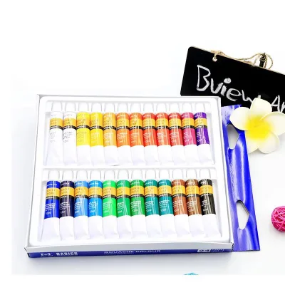 Rich Pigments Vibrant Colors 12ml Tube 12 24 Colors Gouache Paints for Painting