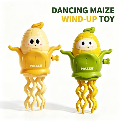Hot Selling Wind up Corn Dancing Creative Stress Relieving Fun Cartoon Novelty Kids Prank Toy 2play Mode Walking Educational Toy
