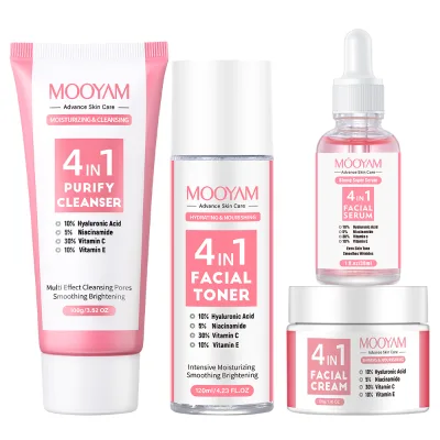 MOOYAM 4IN1 Face Care Set Anti Acne Dark Spot Wholesale Skin Care Products Moisturizing Brightening Niacinamide Vitamin C&E