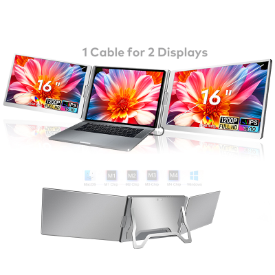 Quality Certifications IPS Portable Triple Screen Monitor S900 16 16:10 Driver Installation Support Windows 10 11 MacOS Systems