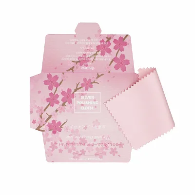 Custom Silver Jewelry Cleaner Cloth Microfiber and Suede with Paper Envelope Low MOQ for Cleaning