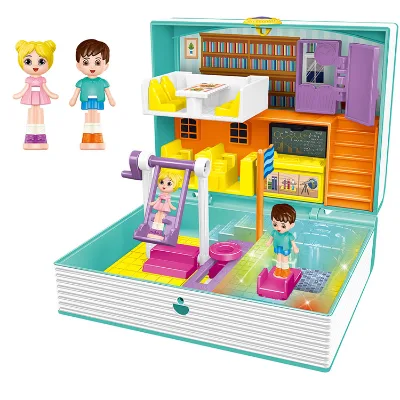 Mini High School Play Toy Set Micro Dolls & Accessories With Lighting and Music