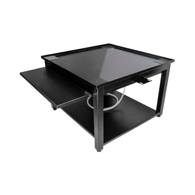 28" Black Steel Modern Anti-Vibration Pedestal Stand for Washer/Dryer Elevates 10" with Drain Pan Hose Bathroom Use