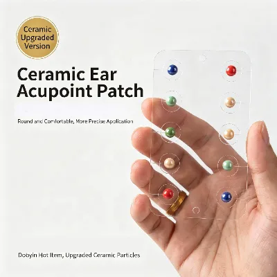 New Skin Friendly Adhesive Ear Decoration Ear Seeds Acupuncture Colourful Ear Sticker Ceramic Ear Acupoint Patch Ear Seed Kit