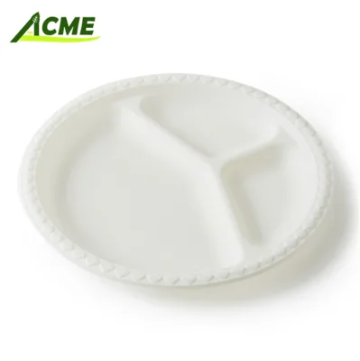 Disposable Eco-Friendly Biodegradable Corn Starch Food-Grade Saucer Plate with Custom Sizes Available