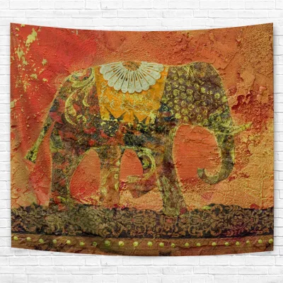 Watercolor Painting Tapestry Elephant Wall Decor Hippie Wall Hanging