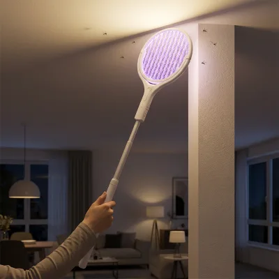 Electric Mosquito Swatter ABS Material Eco-Friendly Telescopic Handle 1060mm 1800mAh Rechargeable Portable Easy Clean 20-50m