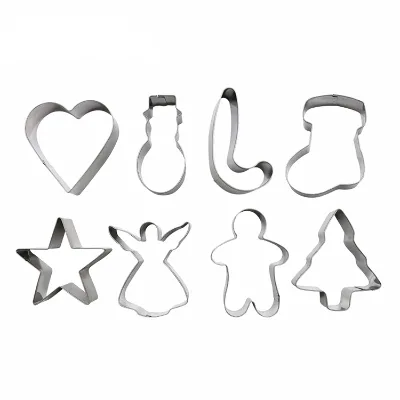 Food Grade 9 Pcs Stainless Steel Christmas Cookie Cutter Set