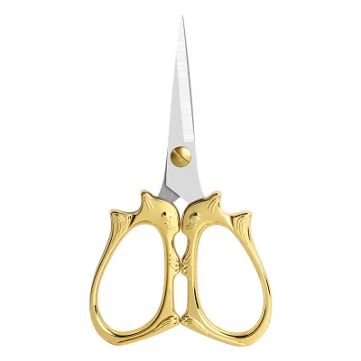 Squirrel Pattern Vintage Alloy Mini Embroidery Scissors Sharp Tip Snips for Paper Cutting Sewing Handmade Craft Tools